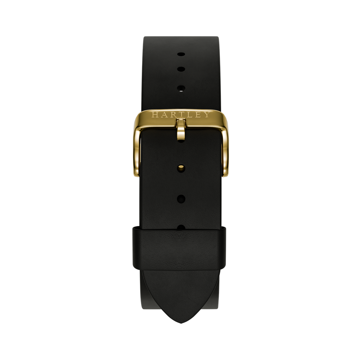 BLACK LEATHER STRAP WITH GOLD BUCKLE