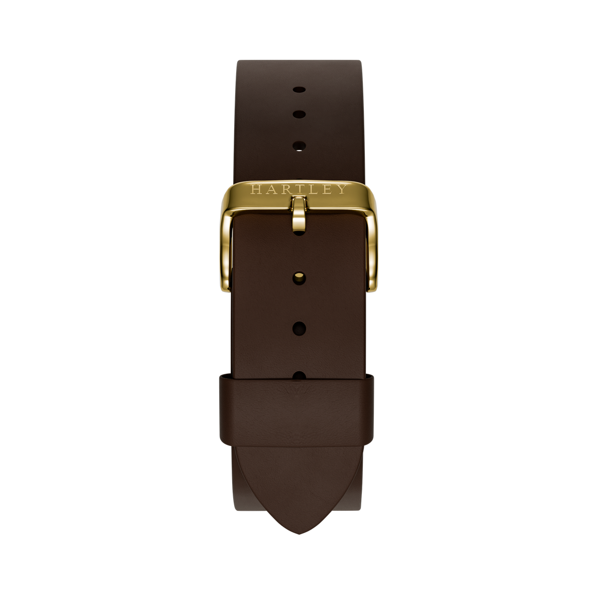 DARK BROWN LEATHER STRAP WITH GOLD BUCKLE