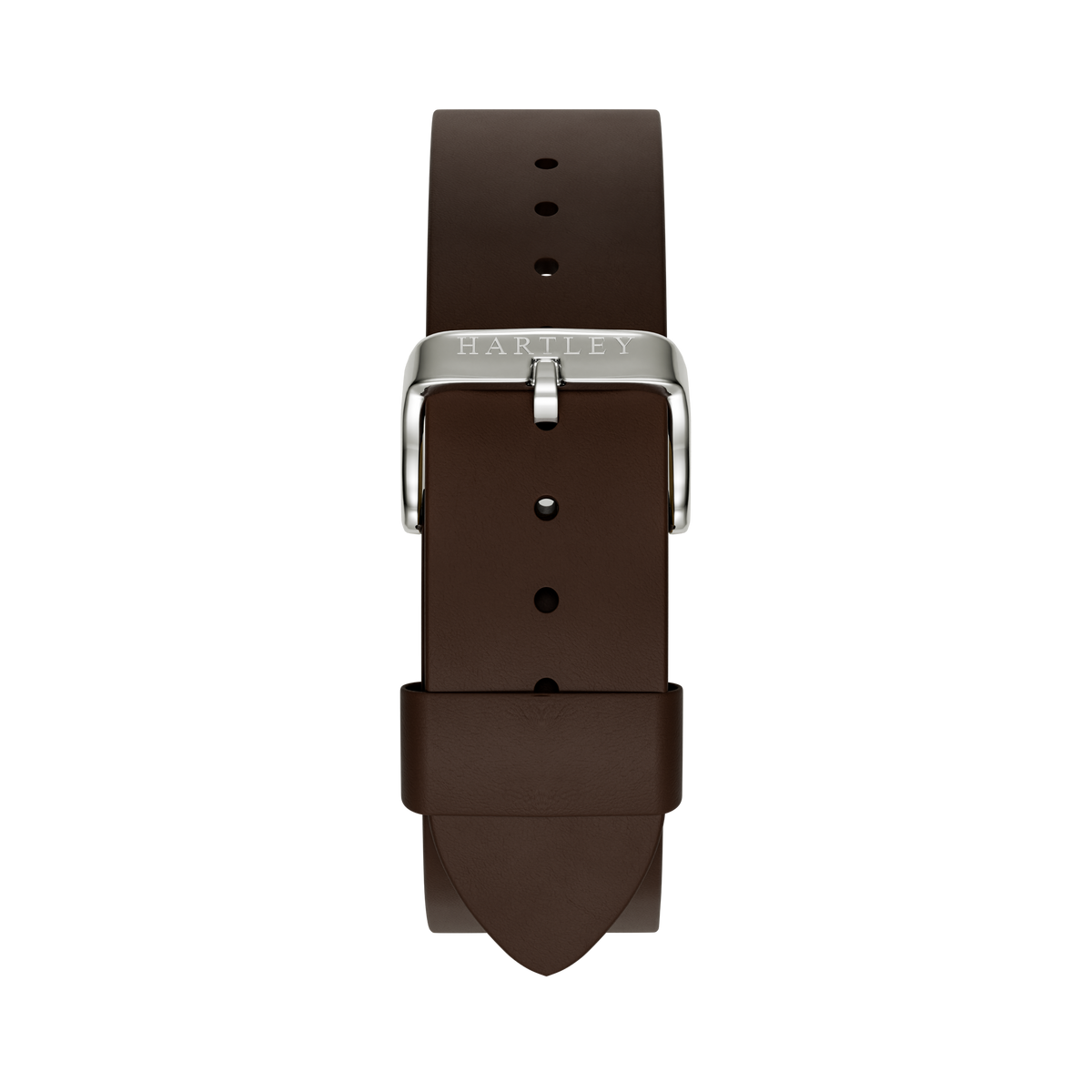 DARK BROWN LEATHER STRAP WITH SILVER BUCKLE