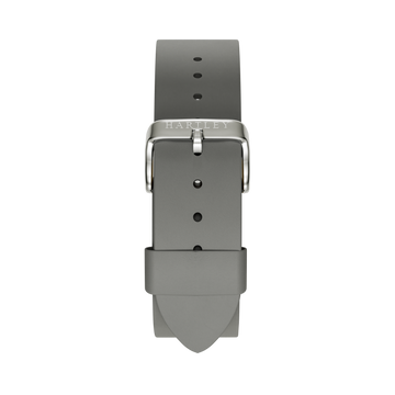 GREY LEATHER STRAP WITH SILVER BUCKLE