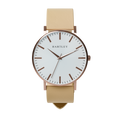 Heritage Rose Gold White Dial with Beige Leather