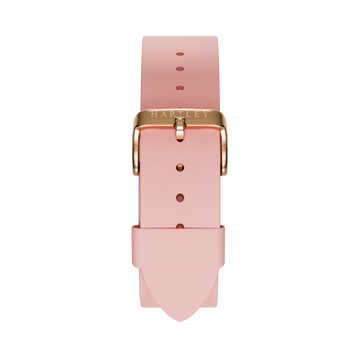 PINK LEATHER STRAP WITH ROSE GOLD BUCKLE